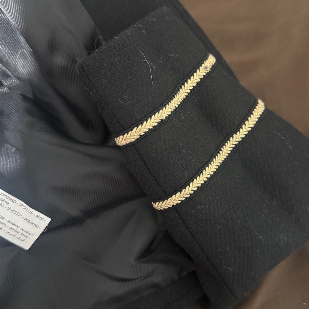 Zara Black Jacket with Gold Trim - Picture 7 of 9